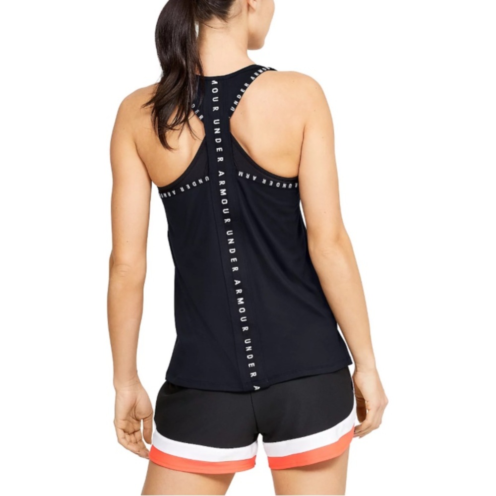 NEW Under Armour Women's XS Black Knockout T-Back Tank Top Racerback Workout UA